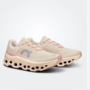 NWT- On Running Cloudmonster Women's Cream and Pink Running Shoes 8.5 i